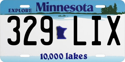 MN license plate 329LIX