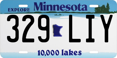 MN license plate 329LIY