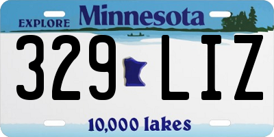 MN license plate 329LIZ