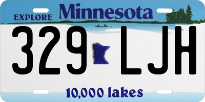 MN license plate 329LJH