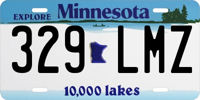 MN license plate 329LMZ