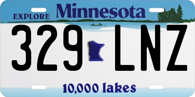 MN license plate 329LNZ