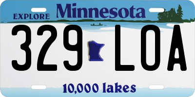 MN license plate 329LOA
