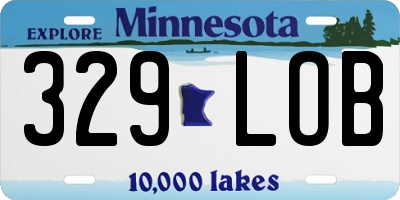 MN license plate 329LOB