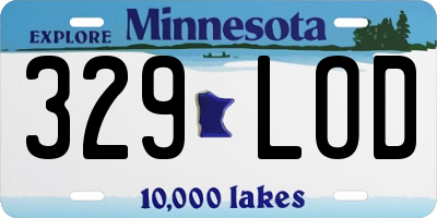 MN license plate 329LOD