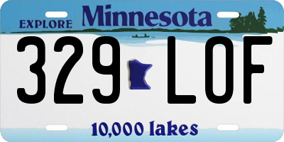 MN license plate 329LOF