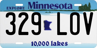 MN license plate 329LOV