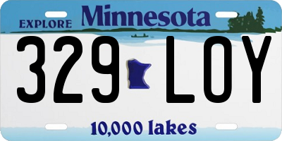 MN license plate 329LOY