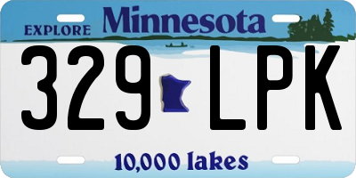 MN license plate 329LPK