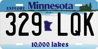 MN license plate 329LQK
