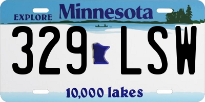 MN license plate 329LSW