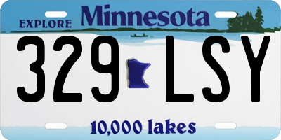 MN license plate 329LSY