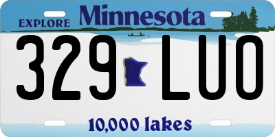 MN license plate 329LUO