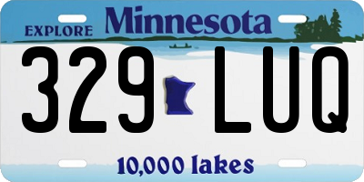 MN license plate 329LUQ