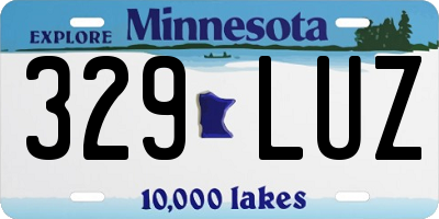 MN license plate 329LUZ
