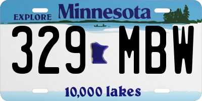 MN license plate 329MBW