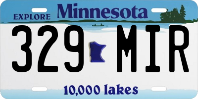 MN license plate 329MIR