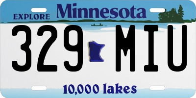 MN license plate 329MIU