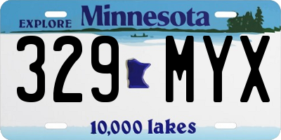 MN license plate 329MYX