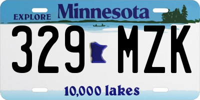 MN license plate 329MZK