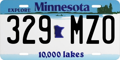 MN license plate 329MZO