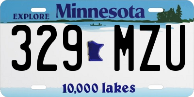 MN license plate 329MZU