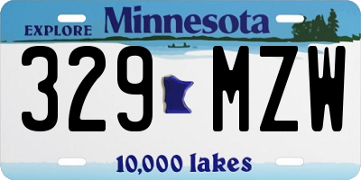 MN license plate 329MZW