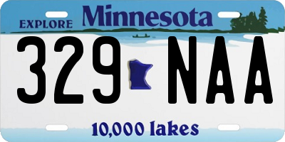 MN license plate 329NAA