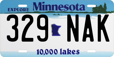 MN license plate 329NAK