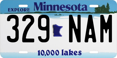 MN license plate 329NAM