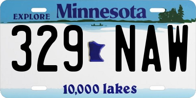 MN license plate 329NAW
