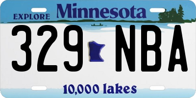 MN license plate 329NBA