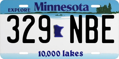 MN license plate 329NBE