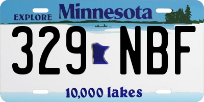 MN license plate 329NBF
