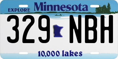 MN license plate 329NBH