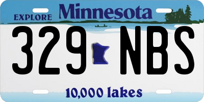 MN license plate 329NBS