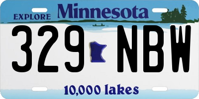 MN license plate 329NBW