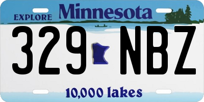 MN license plate 329NBZ