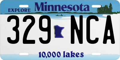 MN license plate 329NCA