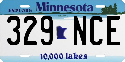 MN license plate 329NCE