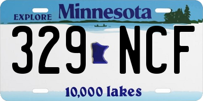 MN license plate 329NCF