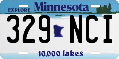 MN license plate 329NCI