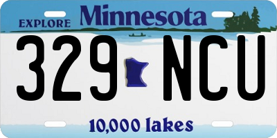 MN license plate 329NCU