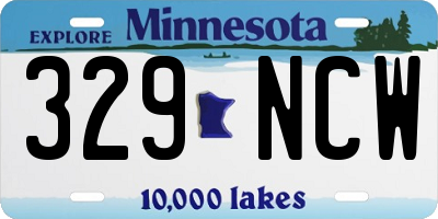 MN license plate 329NCW