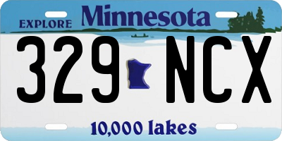 MN license plate 329NCX