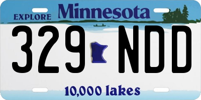 MN license plate 329NDD