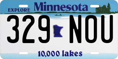 MN license plate 329NOU