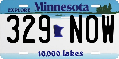 MN license plate 329NOW