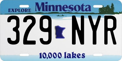 MN license plate 329NYR