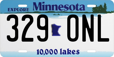 MN license plate 329ONL